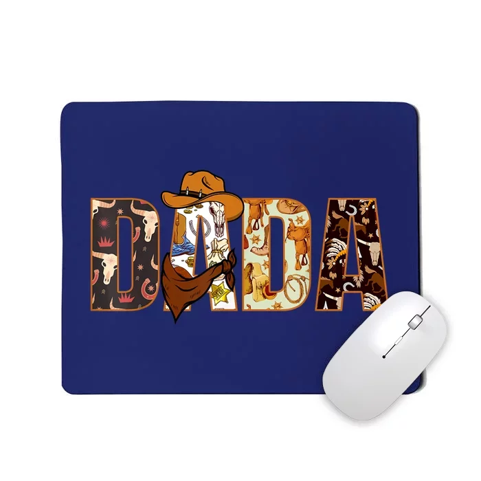 Dada Cowboy Western First Rodeo Birthday Party Decorations Mousepad