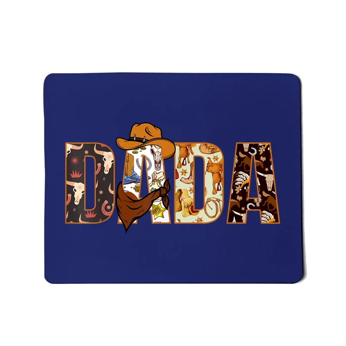 Dada Cowboy Western First Rodeo Birthday Party Decorations Mousepad