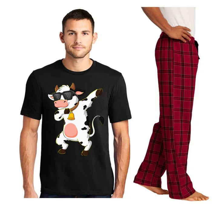 Dabbing Cow Wearing Sunglasses Dab Dance Kids Pajama Set