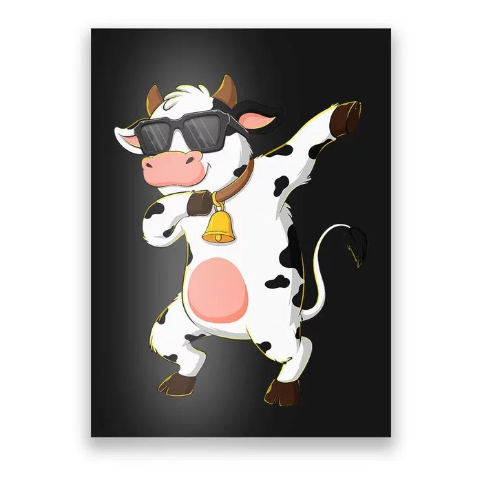 Dabbing Cow Wearing Sunglasses Dab Dance Kids Poster