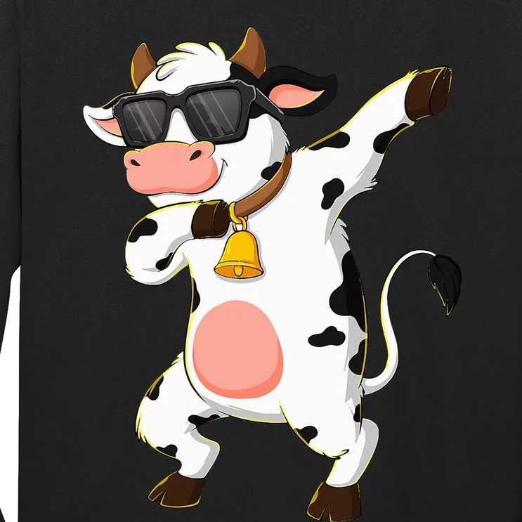 Dabbing Cow Wearing Sunglasses Dab Dance Long Sleeve Shirt