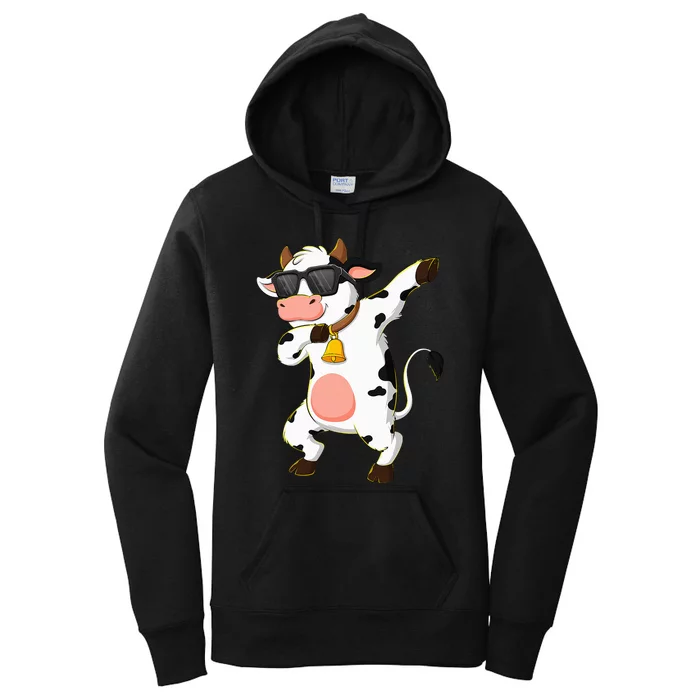 Dabbing Cow Wearing Sunglasses Dab Dance Women's Pullover Hoodie