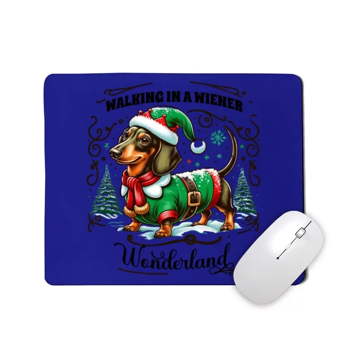 Dachshund Christmas Walking In A Wiener Wonderland Cute Dog Gift Mousepad