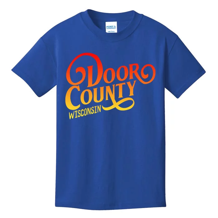 Door County Wisconsin Tourist Design Adults And Kids Souvenir Gift Kids T-Shirt