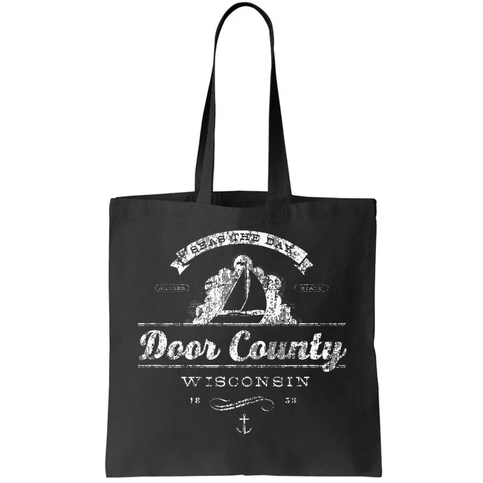 Door County WI Sailboat Vintage Nautical Tote Bag