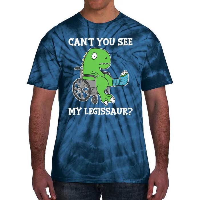 Dino Can't You See My Legissaur Get Well Broken Leg Dinosaur Tie-Dye T-Shirt