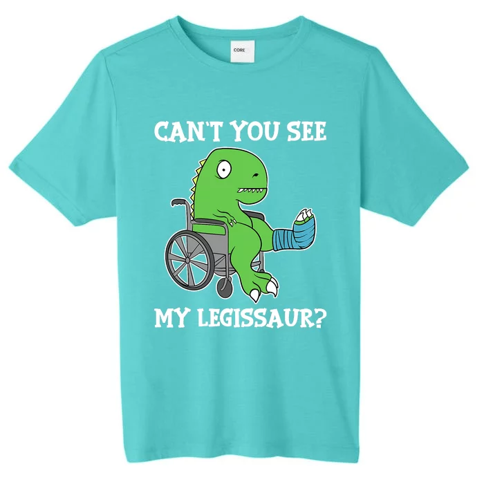 Dino Can't You See My Legissaur Get Well Broken Leg Dinosaur ChromaSoft Performance T-Shirt