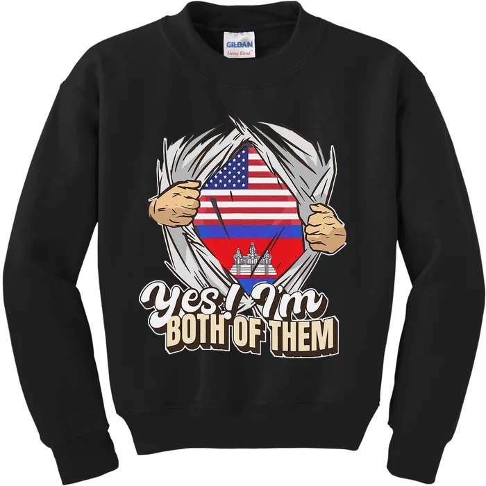 Dual Citizenship Yes IM Both Of Them Cambodia Kids Sweatshirt