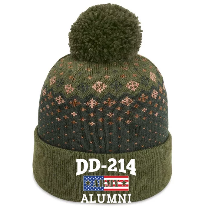 DD-214 Army Alumni US American Flag The Baniff Cuffed Pom Beanie