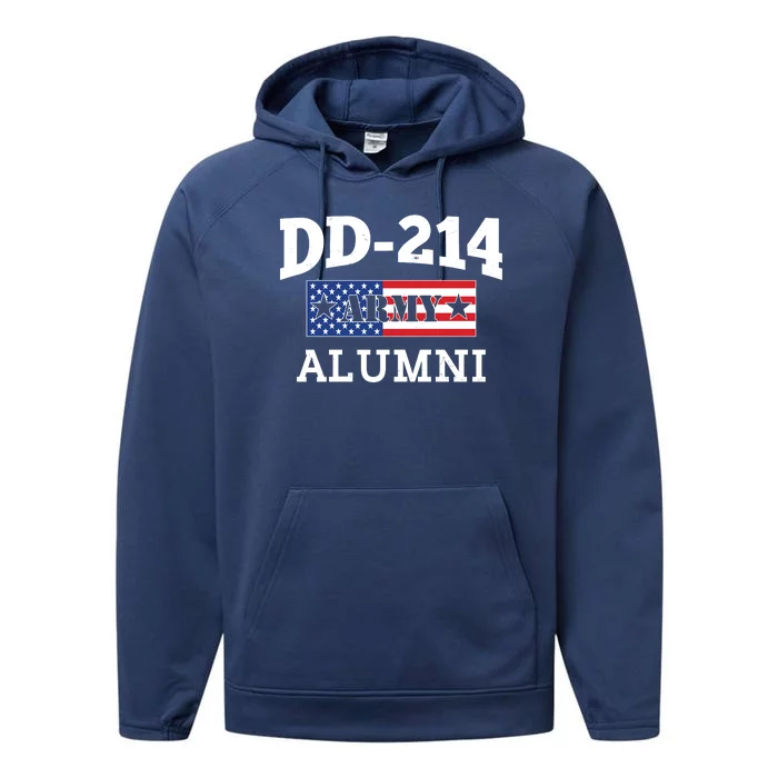 DD-214 Army Alumni US American Flag Performance Fleece Hoodie