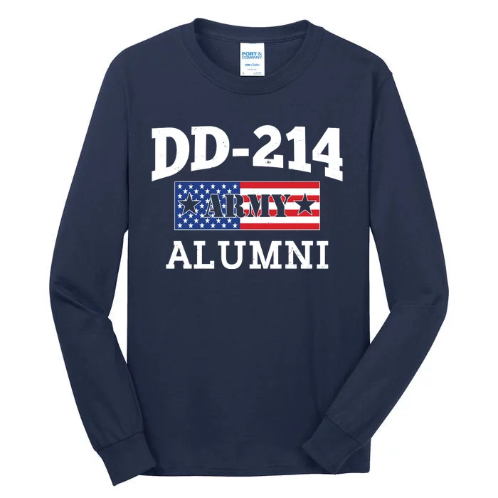 DD-214 Army Alumni US American Flag Tall Long Sleeve T-Shirt