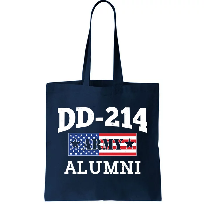 DD-214 Army Alumni US American Flag Tote Bag