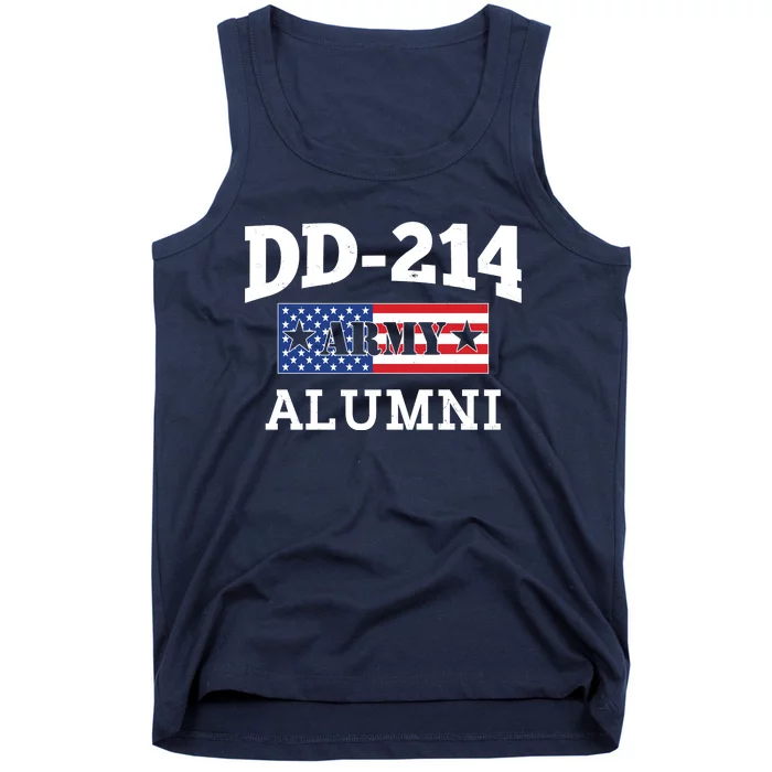 DD-214 Army Alumni US American Flag Tank Top