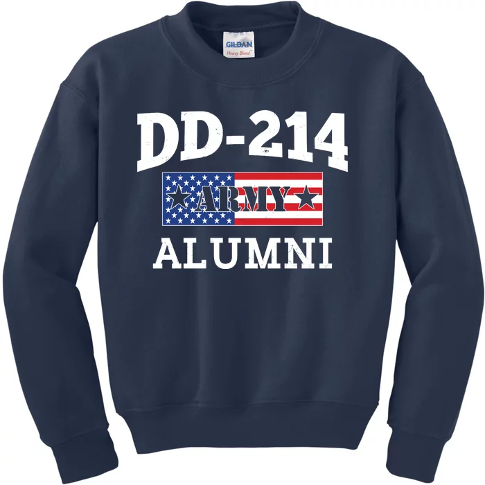 DD-214 Army Alumni US American Flag Kids Sweatshirt