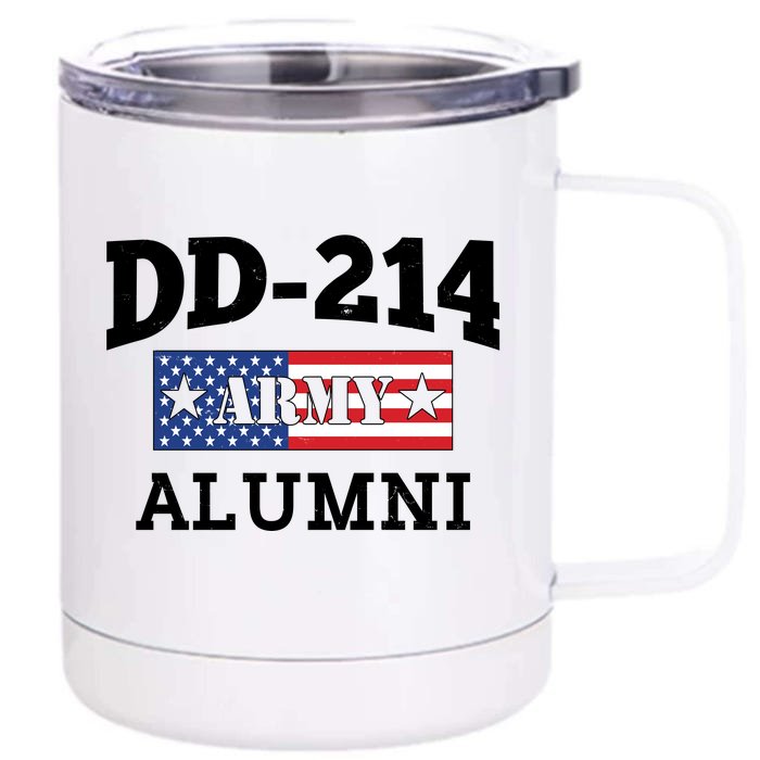 DD-214 Army Alumni US American Flag Front & Back 12oz Stainless Steel Tumbler Cup