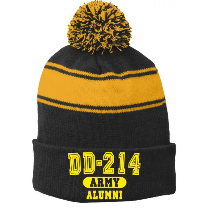 DD-214 US Army Alumni Stripe Pom Pom Beanie