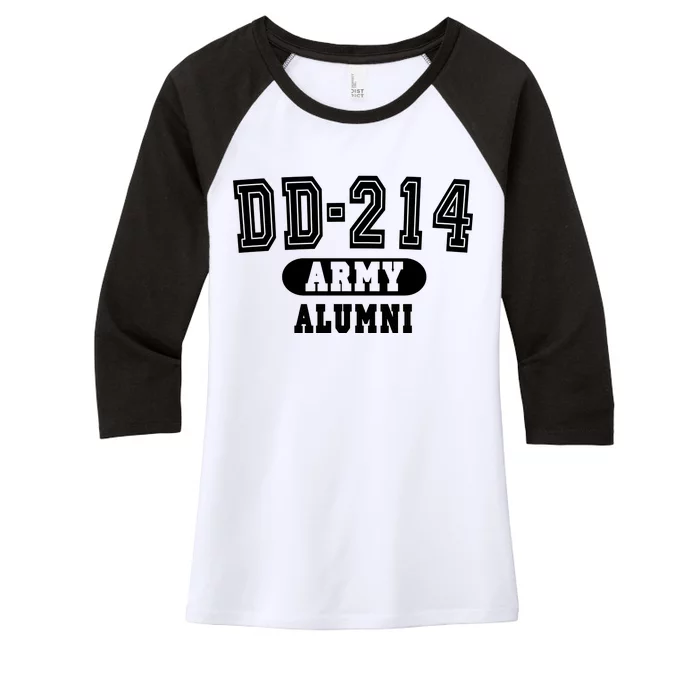 DD-214 US Army Alumni Women's Tri-Blend 3/4-Sleeve Raglan Shirt