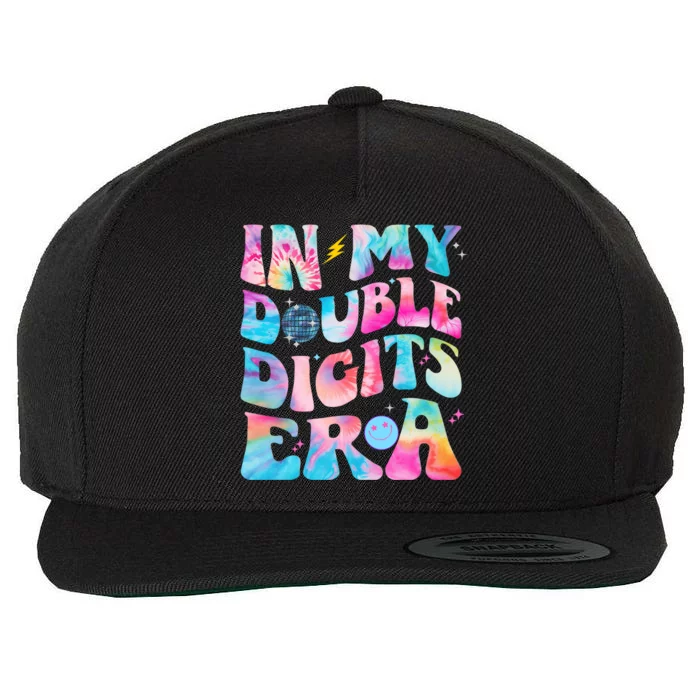 Double Digits 10th Birthday Party Tie Dye Groovy 70's Wool Snapback Cap