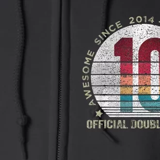 Double Digits 10th Birthday 10 Year Old Gifts Full Zip Hoodie