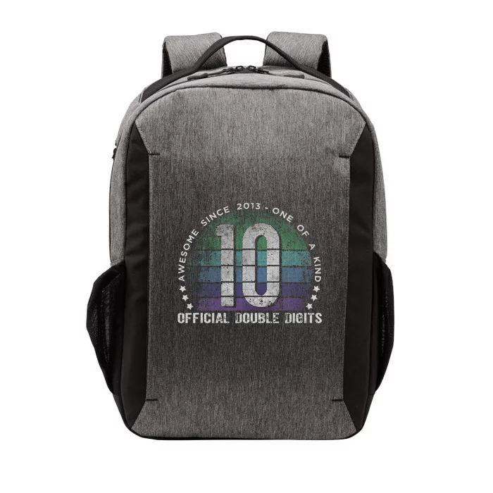 Double Digits 10th Birthday 10 Year Old Vintage Vector Backpack