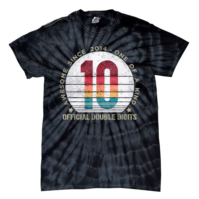 Double Digits 10th Birthday 10 Year Old Gifts Tie-Dye T-Shirt