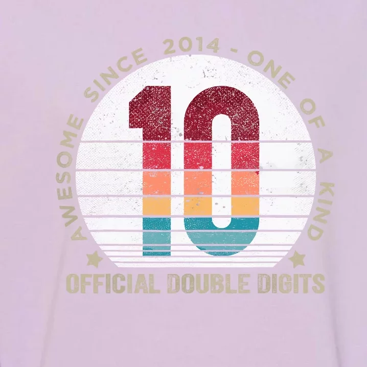 Double Digits 10th Birthday 10 Year Old Gifts Garment-Dyed Sweatshirt