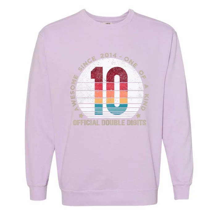 Double Digits 10th Birthday 10 Year Old Gifts Garment-Dyed Sweatshirt