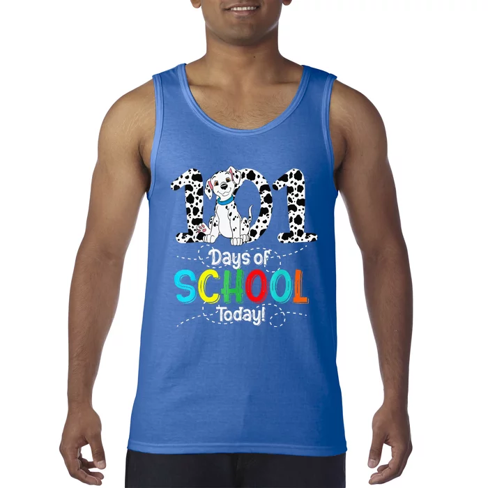 Dalmation Dog 101 Days Of School Rainbow Teachers Tank Top