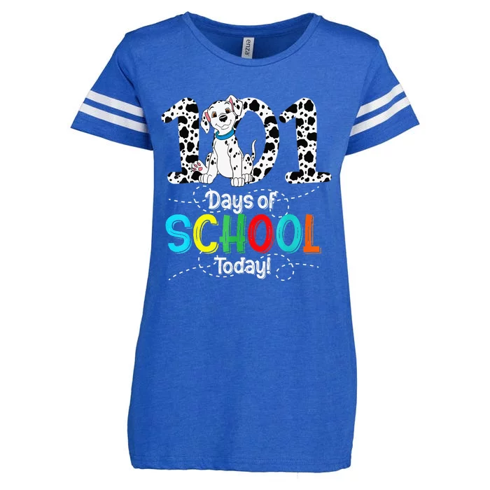 Dalmation Dog 101 Days Of School Rainbow Teachers Enza Ladies Jersey Football T-Shirt