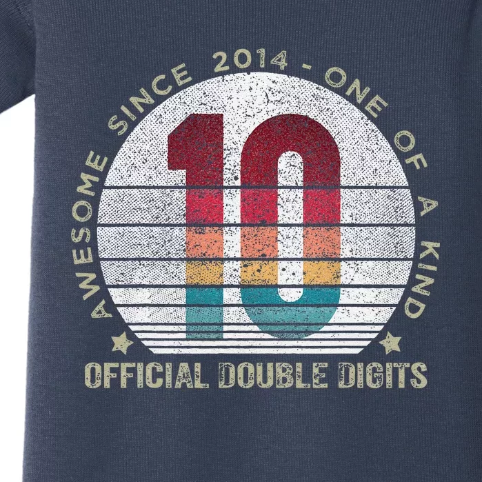 Double Digits 10th Birthday 10 Year Old Gifts Baby Bodysuit