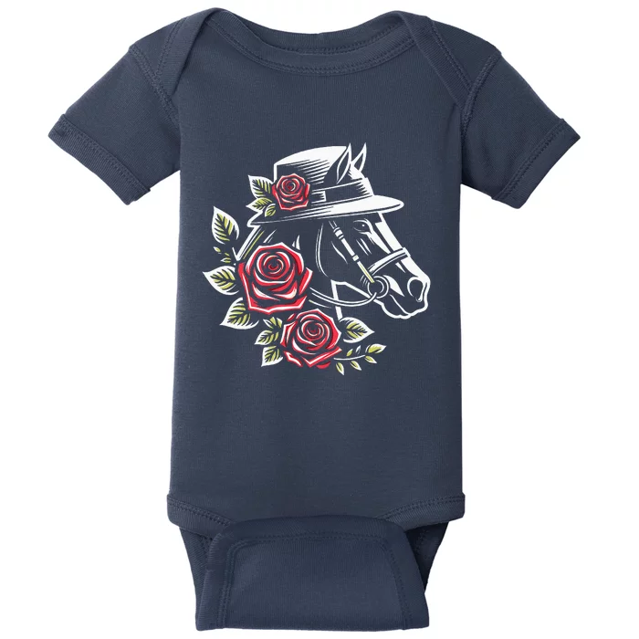 Derby Ddress 2024 Funny Hat Horse Racing Derby Baby Bodysuit