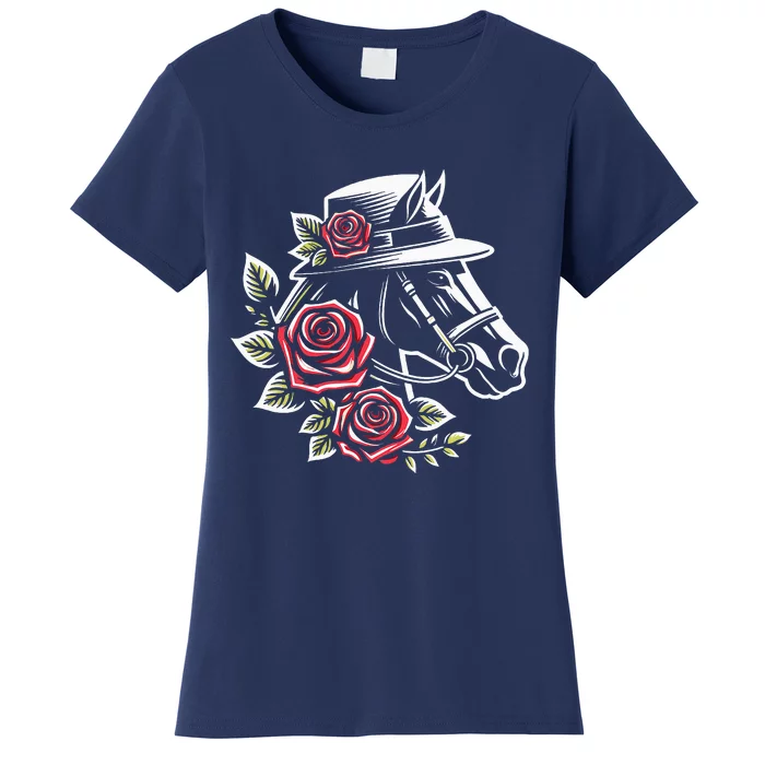 Derby Ddress 2024 Funny Hat Horse Racing Derby Women's T-Shirt