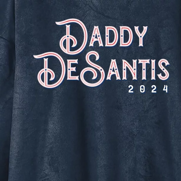 Daddy Desantis 2024 Retro Make America Florida Election Funny Gift Hooded Wearable Blanket