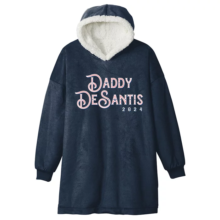 Daddy Desantis 2024 Retro Make America Florida Election Funny Gift Hooded Wearable Blanket