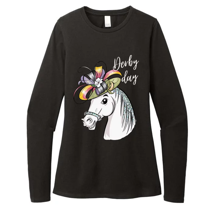 Derby Day 2024 Fascinator Hat Horse Womens CVC Long Sleeve Shirt