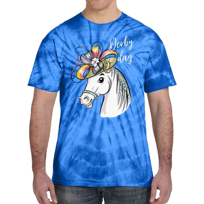 Derby Day 2024 Fascinator Hat Horse Tie-Dye T-Shirt