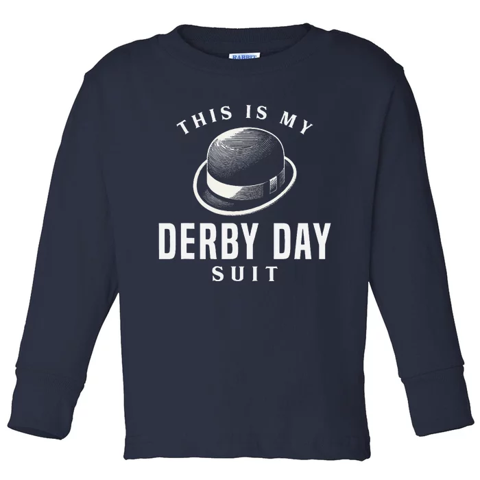 Derby Day 2024 Funny Horse Racing This Is My Derby Day Suit Toddler Long Sleeve Shirt