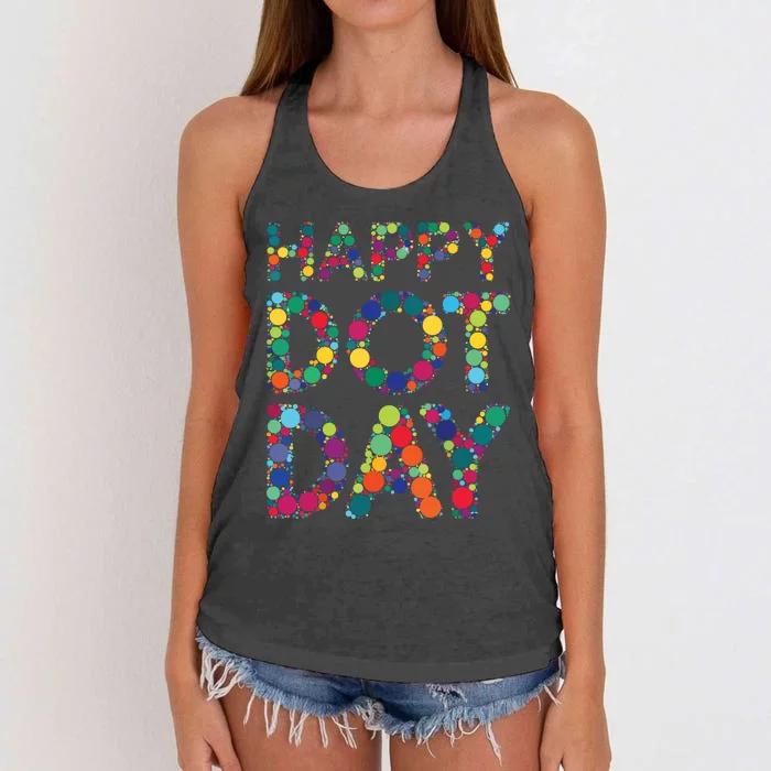 Dot Day 2024 Colorful Polka Dots Happy Dot Day Girl Dot Day Women's Knotted Racerback Tank