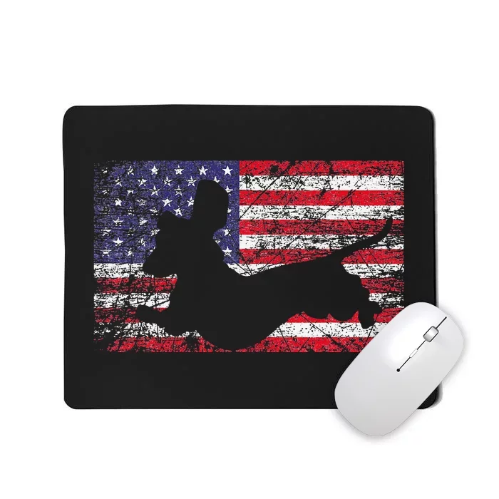 Dachshund Dog 4th of July American Flag Dog Lover Mousepad