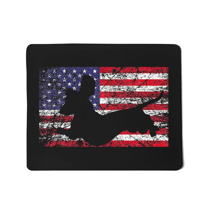 Dachshund Dog 4th of July American Flag Dog Lover Mousepad