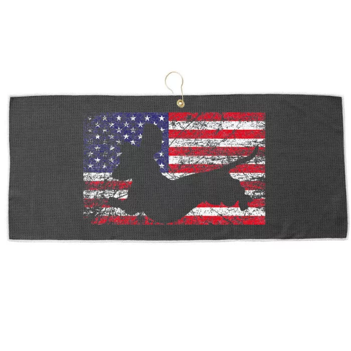 Dachshund Dog 4th of July American Flag Dog Lover Large Microfiber Waffle Golf Towel