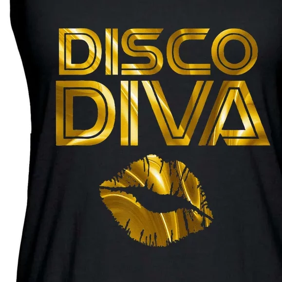 Disco Diva 60s 70s 80s Costume Party Wear Outfit Ladies Essential Flowy Tank