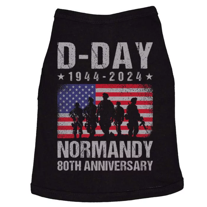 D Day 80th Anniversary 19442024 Normandy Us Flag D Day Doggie Tank