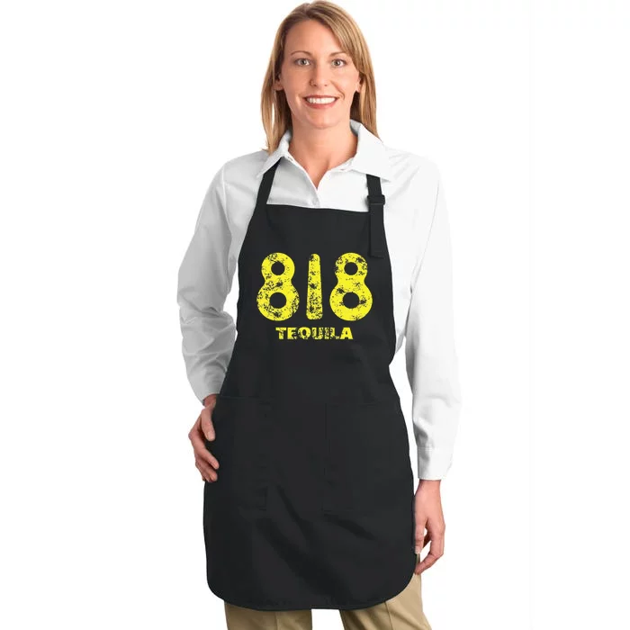 Drinking Design 818 Tequila Wine Lover Grunge Full-Length Apron With Pocket