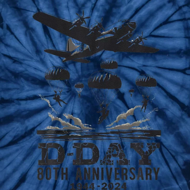 D Day 80th Anniversary Fathers Day Tie-Dye T-Shirt