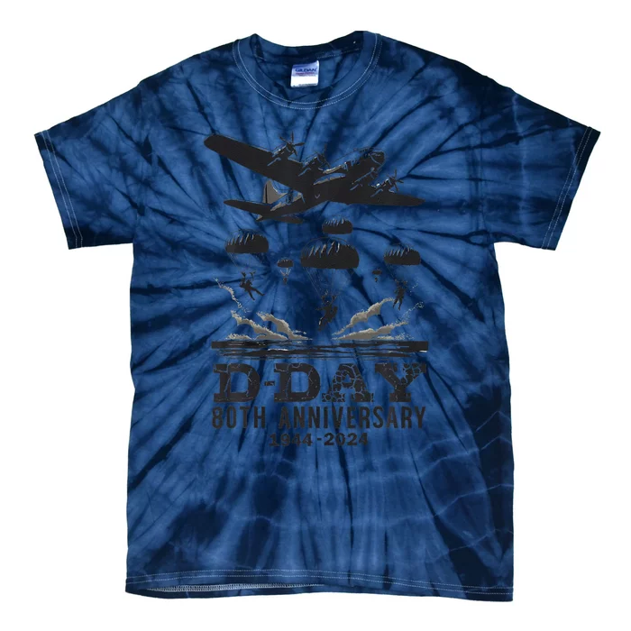 D Day 80th Anniversary Fathers Day Tie-Dye T-Shirt