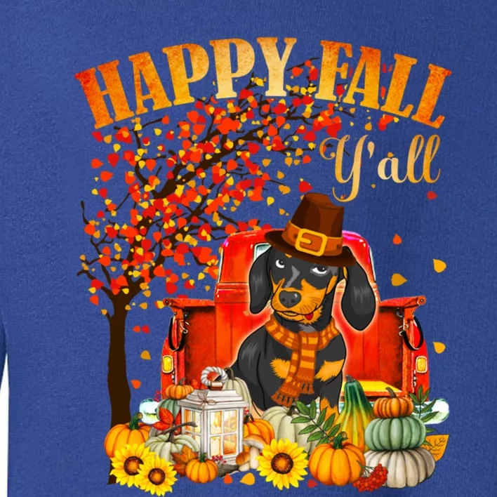 Dachshund Dog Autumn Fall Pumpkin Truck Mappe Thanksgiving Gift Toddler Sweatshirt