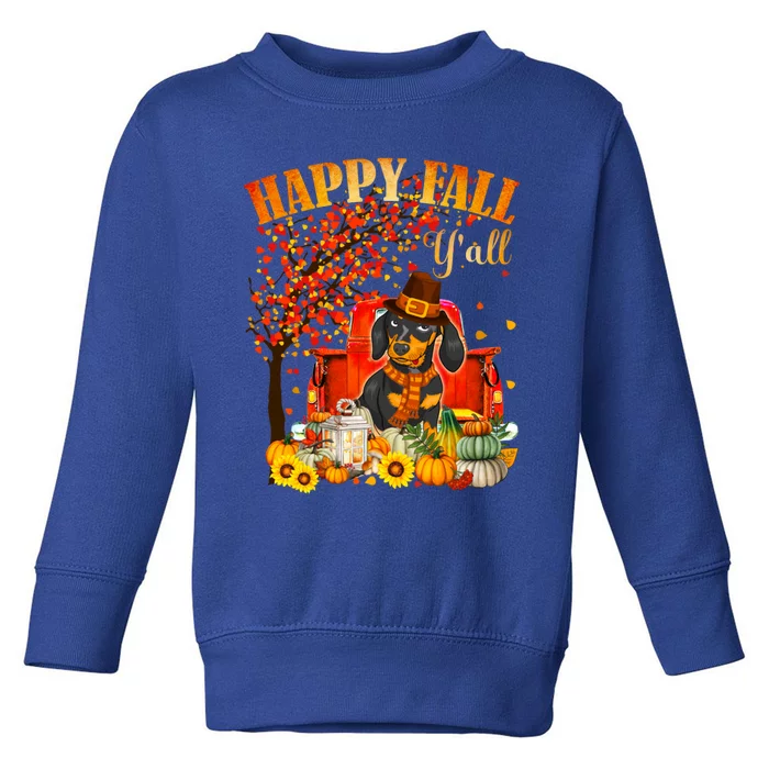 Dachshund Dog Autumn Fall Pumpkin Truck Mappe Thanksgiving Gift Toddler Sweatshirt