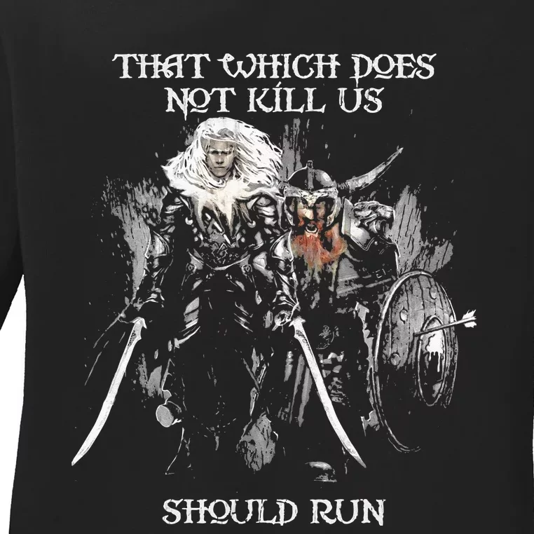 Drizzt DoUrden And Bruenor Battle Hammer Ladies Long Sleeve Shirt