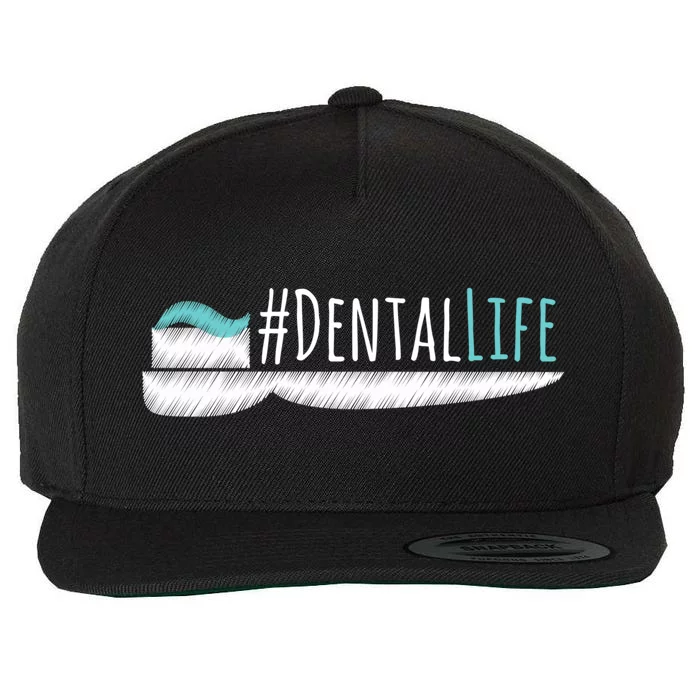 #Dentallife Dental Assistant Hygienist Dentist Gift Wool Snapback Cap